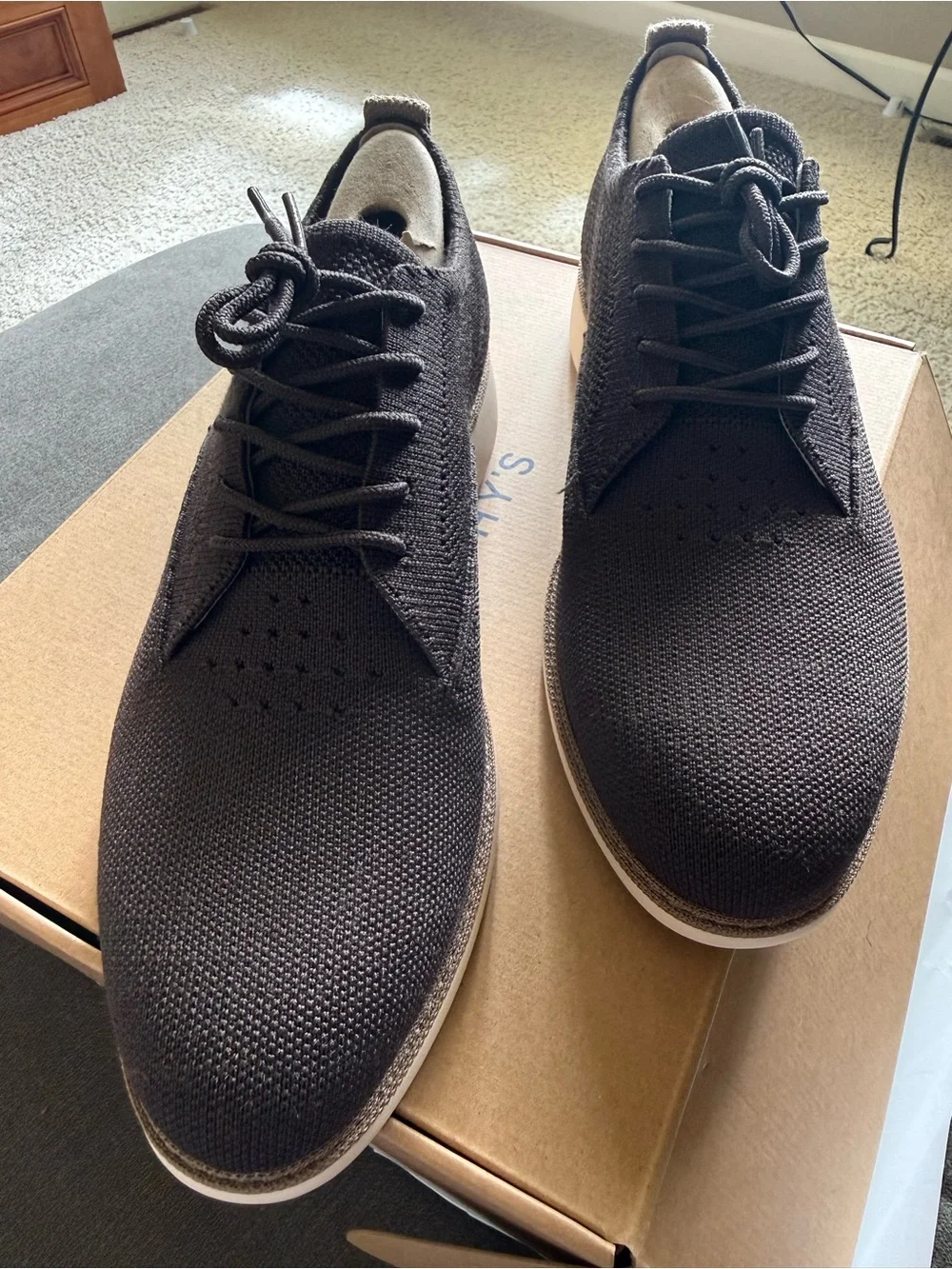Rothy's The Oxford Men's Knit Oxfords in Deep Brown with Cream Sole size 10